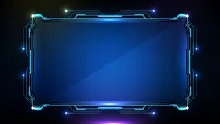 蓝色发光科幻技术hud ui框架的抽象未来背景。