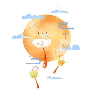 中秋八月十五玉兔花灯