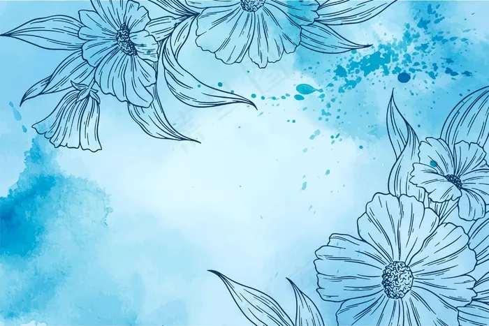 水彩背景与手绘元素eps,ai矢量模版下载
