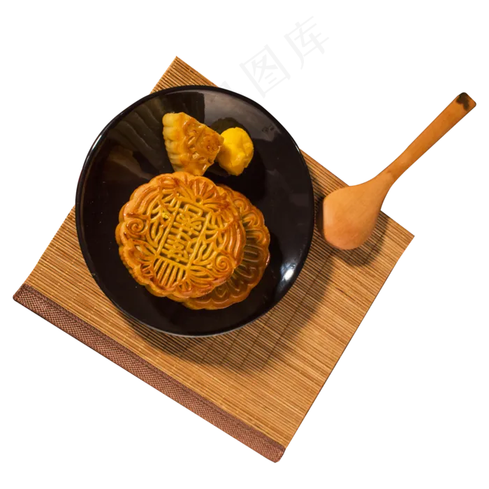 二块红色的月饼免抠图(2000X2000(DPI:300))psd模版下载