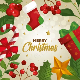 圣诞快乐装饰卡