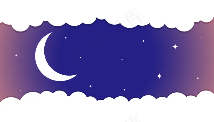 月亮和星星的背景是白云eps,ai矢量模版下载