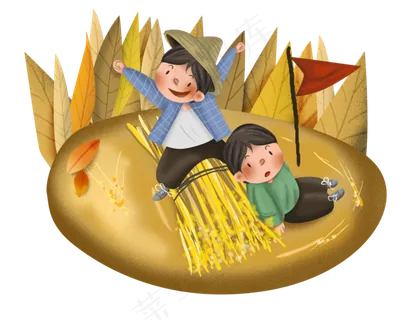 秋分田地里的男孩