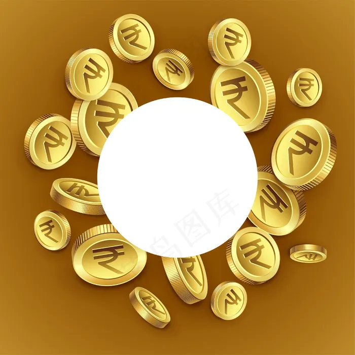 印度卢比金币背景eps,ai矢量模版下载