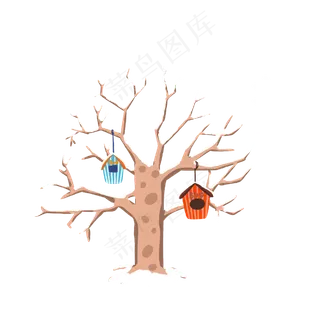枯树枝立冬图