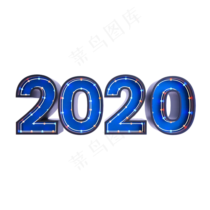 霓虹灯2020字样(2000X2000(DPI:300))psd模版下载