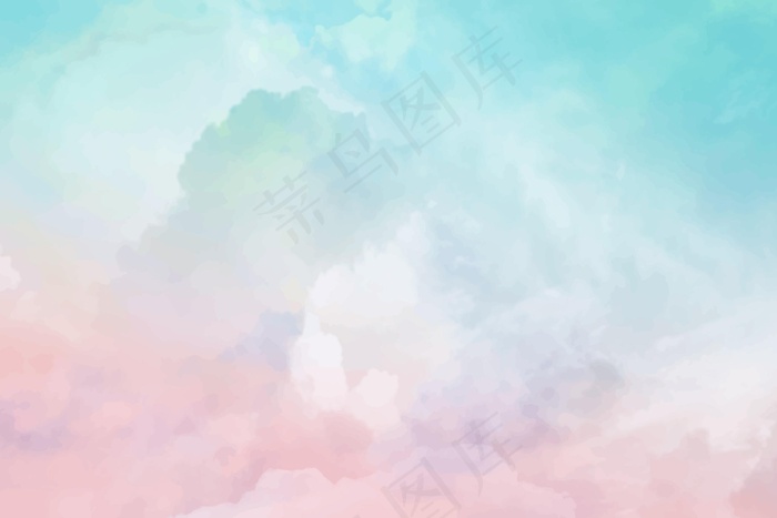 手绘水彩粉彩天空背景