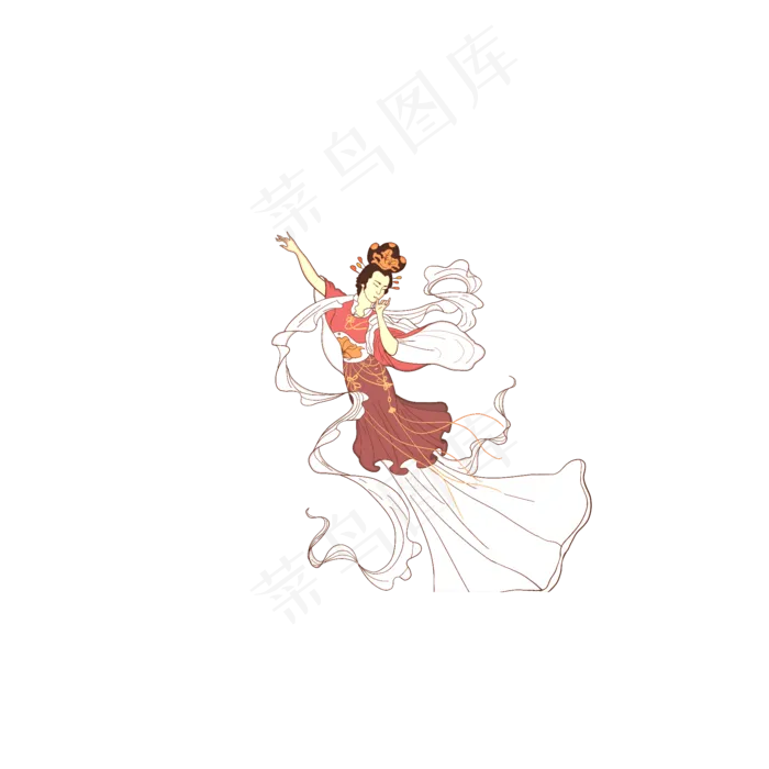 手绘神仙嫦娥人物设计可商用元素(2000X2000(DPI:300))psd模版下载
