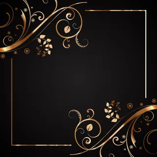 金色和黑色的花框