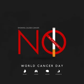 黑色背景，世界癌症日