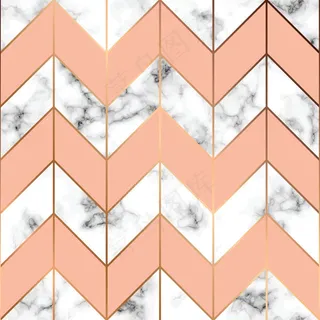 大理石纹理，金色几何线条的无缝图案设计