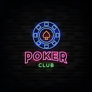扑克俱乐部霓虹灯招牌。