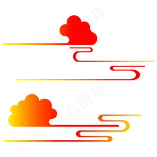中国风祥云金色红色