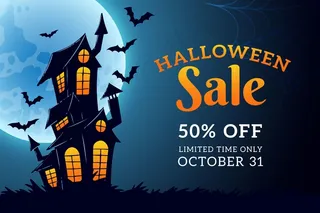 手绘设计万圣节大甩卖