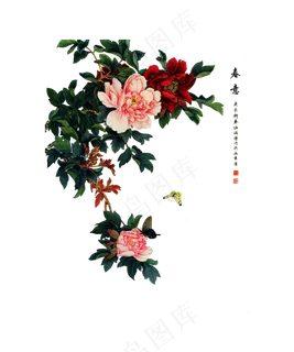 国画花中国风高清免扣素材