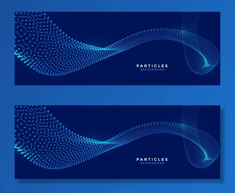 科技蓝色粒子流动横幅banner发光eps,ai矢量模版下载