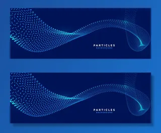 科技蓝色粒子流动横幅banner发光