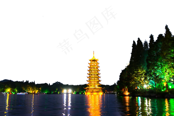 桂林日月双塔之金塔月亮(3000X2000(DPI:300))psd模版下载