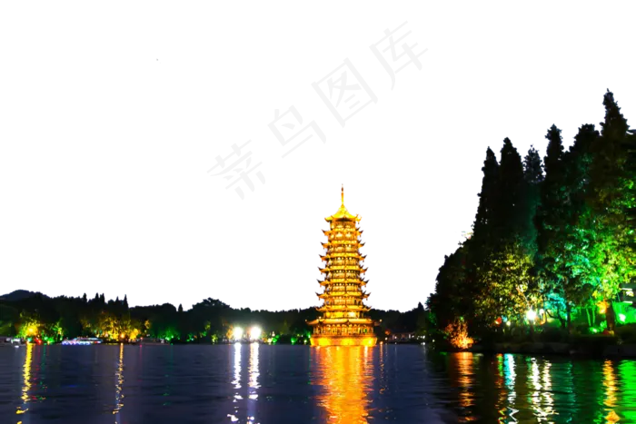 桂林日月双塔之金塔月亮(3000X2000(DPI:300))psd模版下载