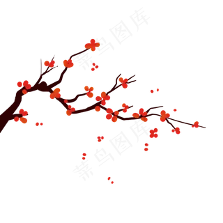 树枝上花卉 树枝上花卉