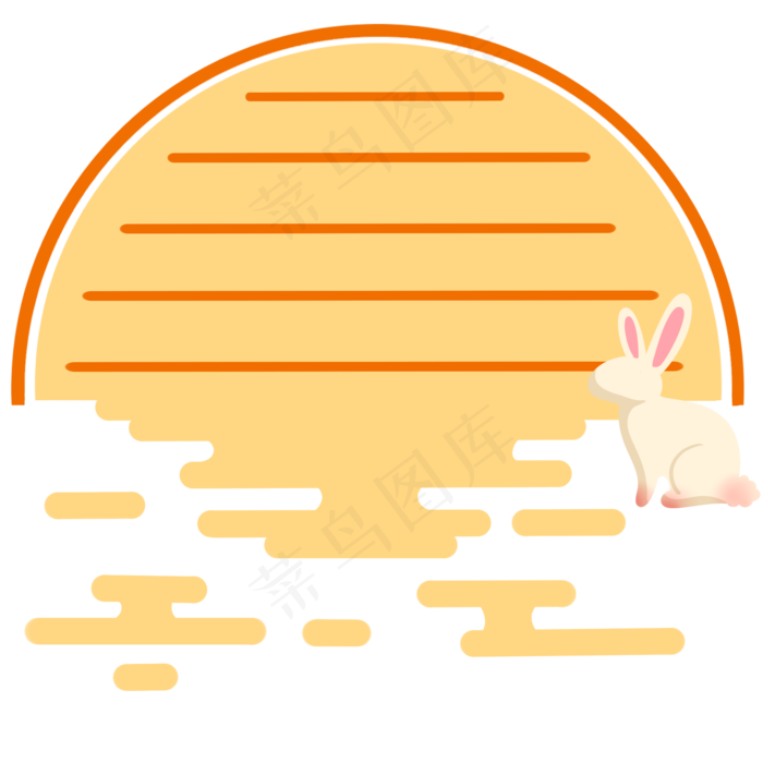 玉兔云朵中秋边框