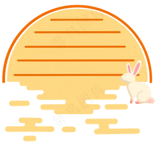 玉兔云朵中秋边框