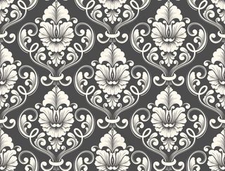 矢量锦缎无缝图案背景。古典奢华老式锦缎装饰，皇家维多利亚时代无缝纹理壁纸，纺织品，包装。