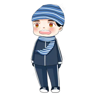 冬季立冬大雪可爱小男孩二十四节