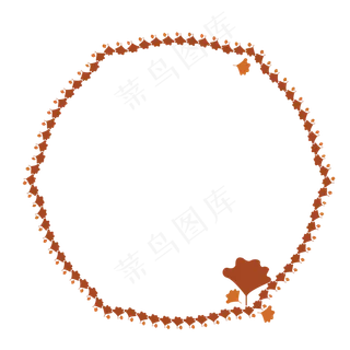 秋天主题银杏叶边框