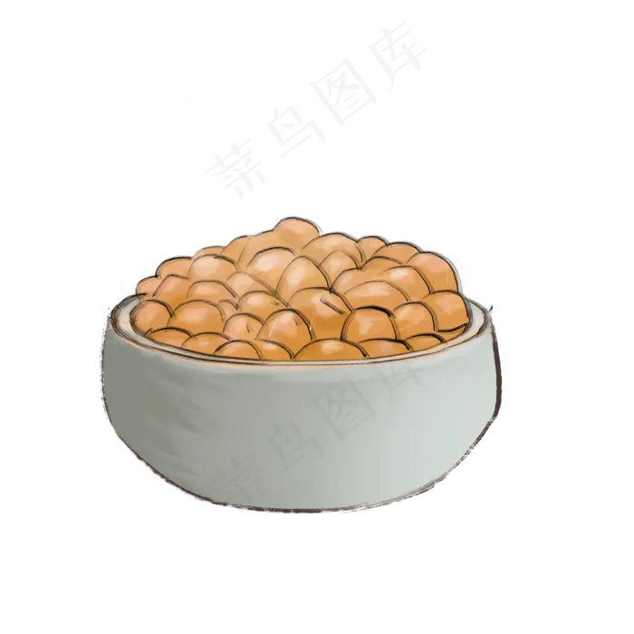 手绘卡通黄色养生黄豆(2000X2000(DPI:300))psd模版下载