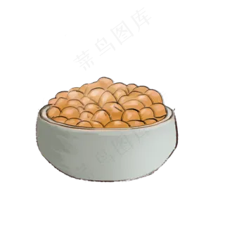 手绘卡通黄色养生黄豆