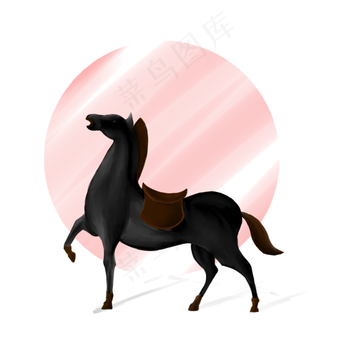 手绘骏马装饰素材(3507X3507(DPI:300))psd模版下载