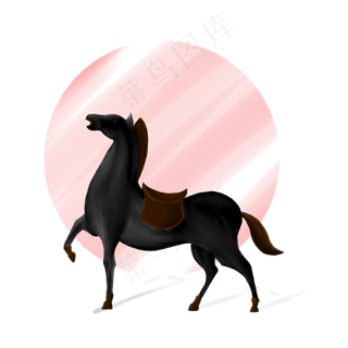 手绘骏马装饰素材