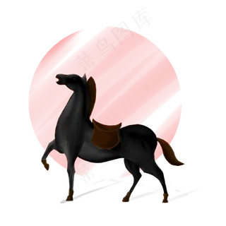 手绘骏马装饰素材