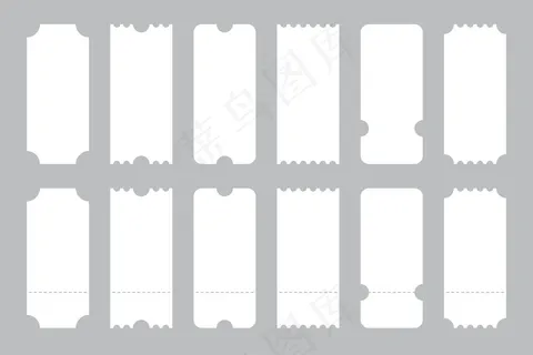 一套不同形式的票证模板。
