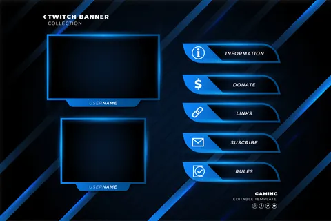 实时流模板的Twitch横幅banner集合