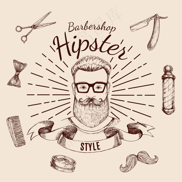 理发店时髦标签