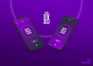 带有5个接口的Iphone实体模型样机场景模板