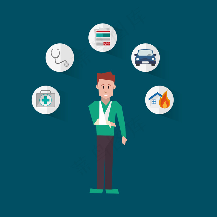 保险服务相关图标图像