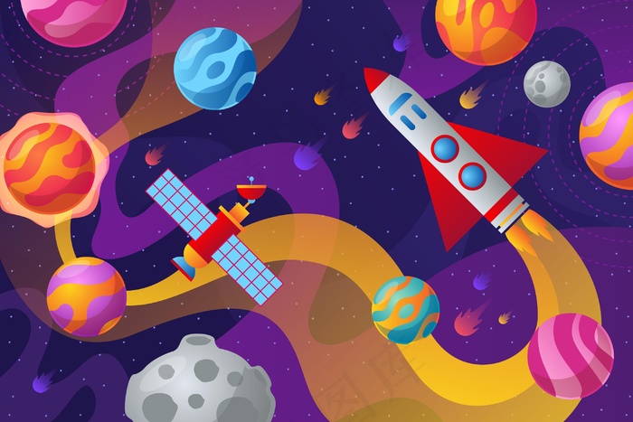 渐变星系背景eps,ai矢量模版下载