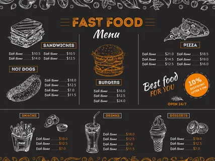 速食菜单模板