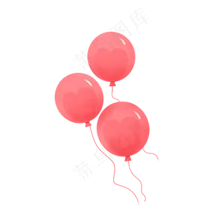 七夕节三个气球免抠素材