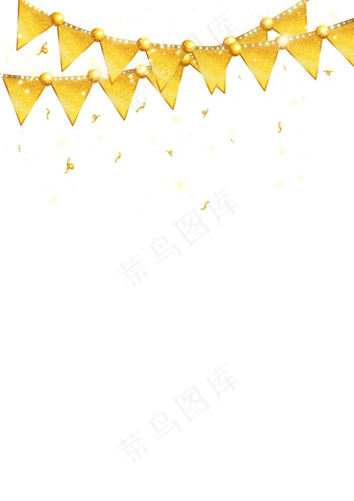 元旦新年金色吊旗挂饰(2480X3508(DPI:300))psd模版下载