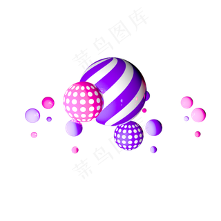 电商促销C4D彩球