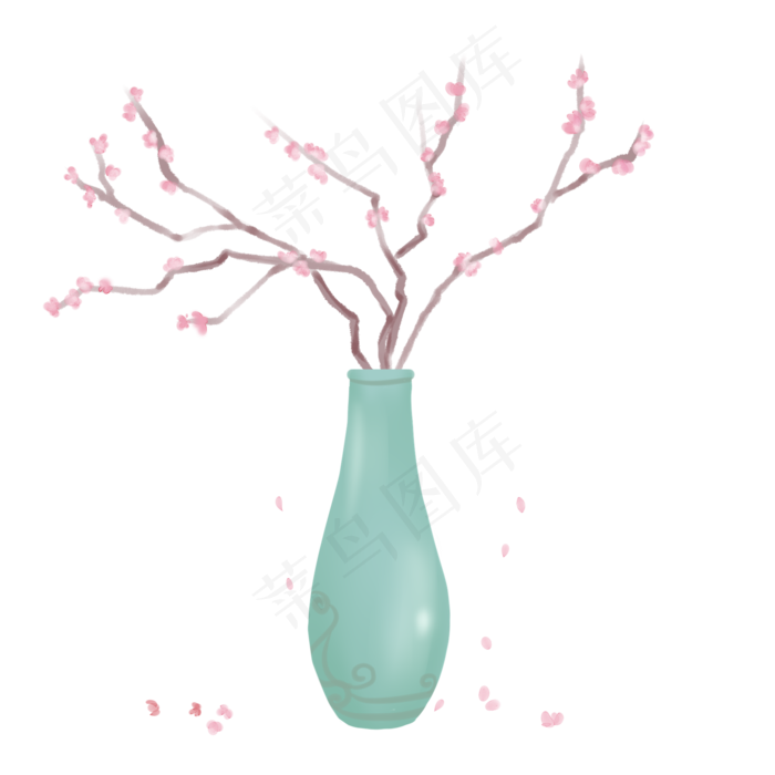 古风主题梅花手绘插画