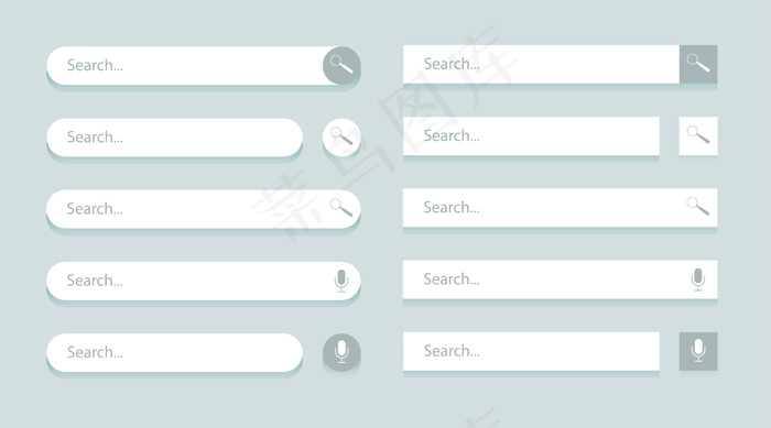 用户界面、设计和网站的搜索栏模板。