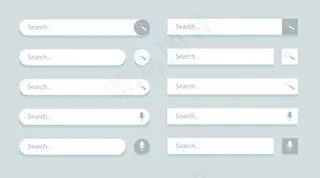 用户界面、设计和网站的搜索栏模板。