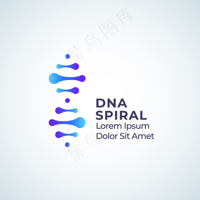 Dna螺旋抽象符号、符号或标志模板。eps,ai矢量模版下载