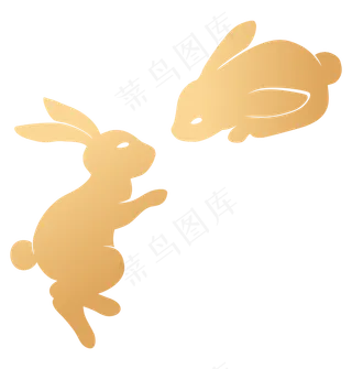 金色兔子剪影