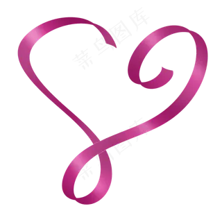 深紫色唯美七夕心形彩带丝带飘带